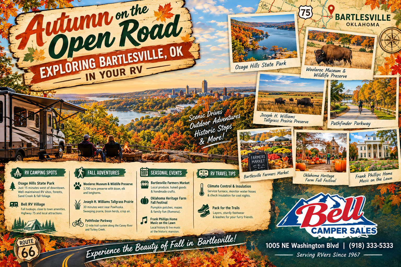Autumn on the Open Road: Exploring Bartlesville, OK in Your RV — Bell Camper Sales Blog