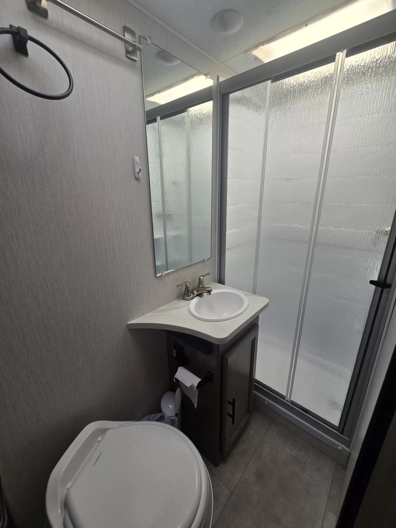 2021 Coachmen Freelander 26DS Class C bathroom at Bell Camper Sales in Bartlesville, Oklahoma