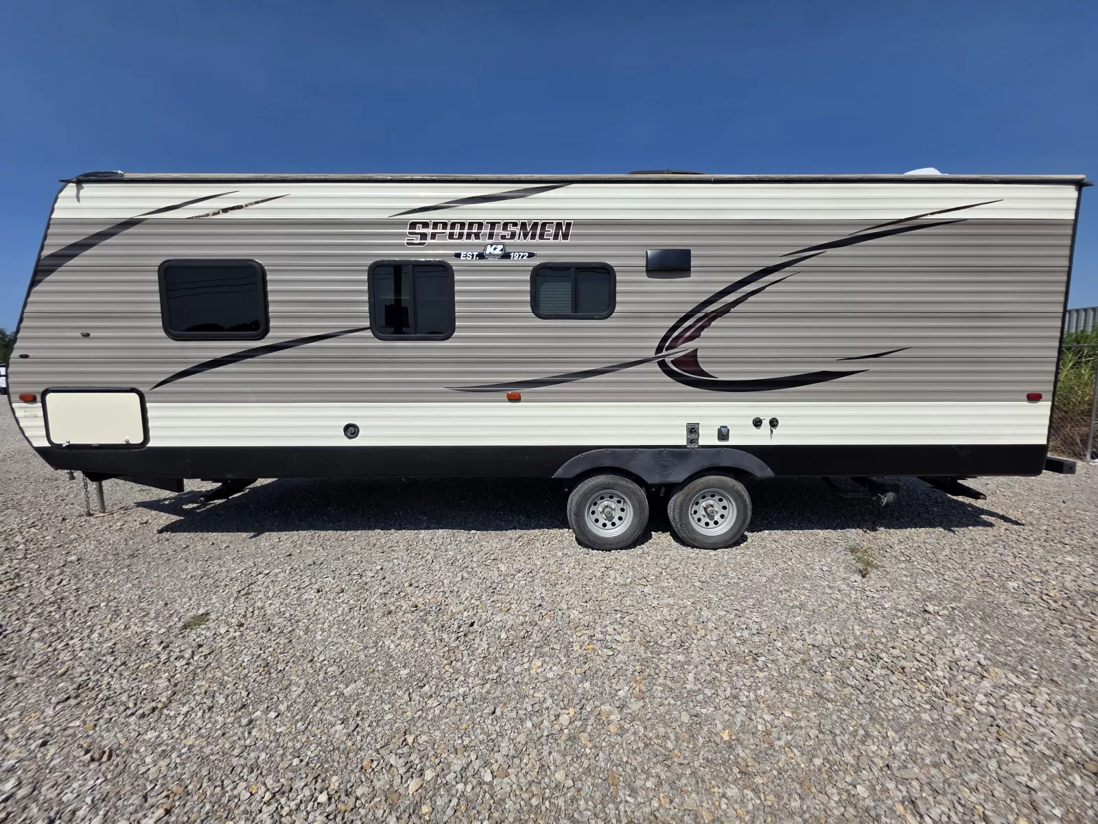 2018 KZ Sportsmen 260BH travel trailer storage compartment available at Bell Camper Sales in Bartlesville, Oklahoma