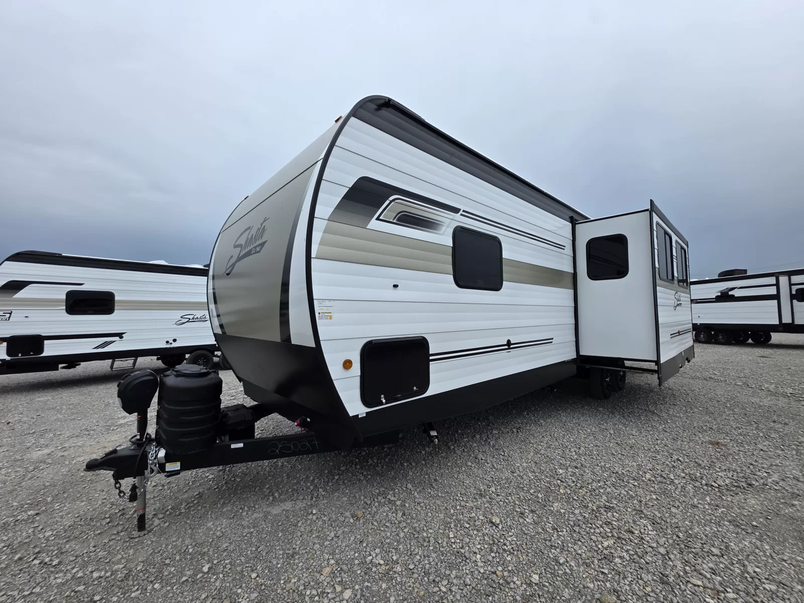 2027 Shasta Oasis 30RKS travel trailer rear exterior available at Bell Camper Sales in Bartlesville, Oklahoma