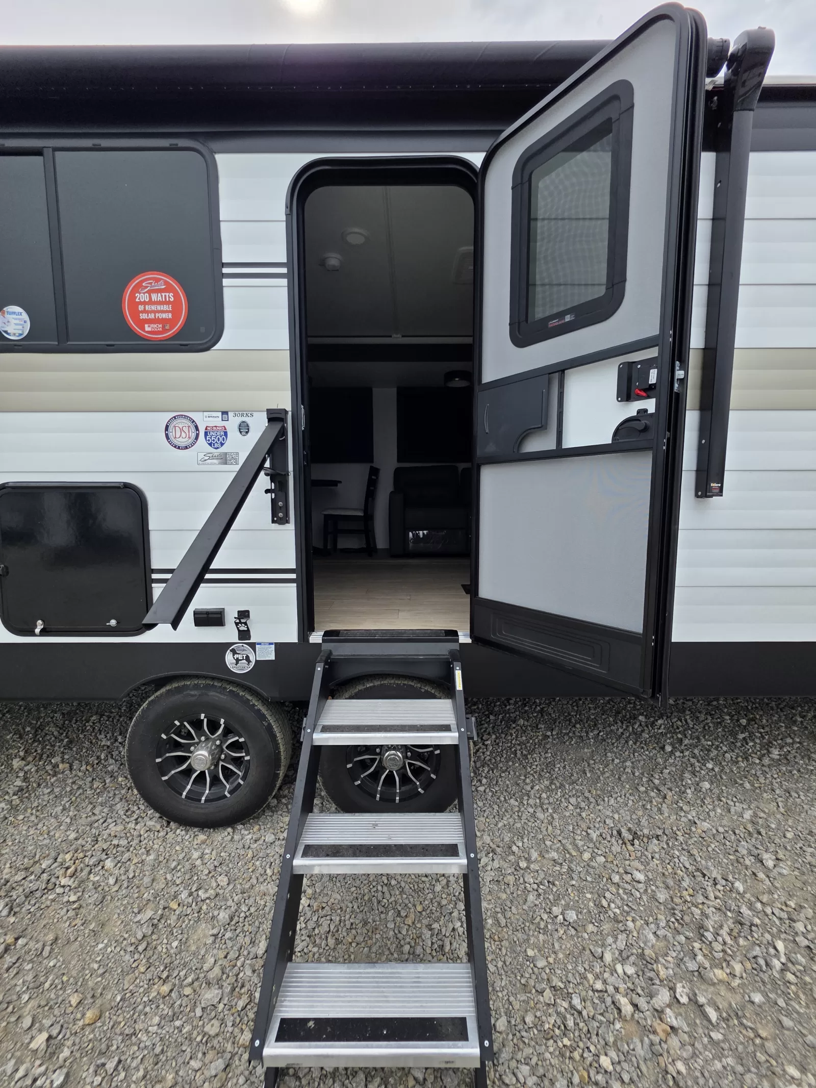 2027 Shasta Oasis 30RKS travel trailer storage compartment available at Bell Camper Sales in Bartlesville, Oklahoma