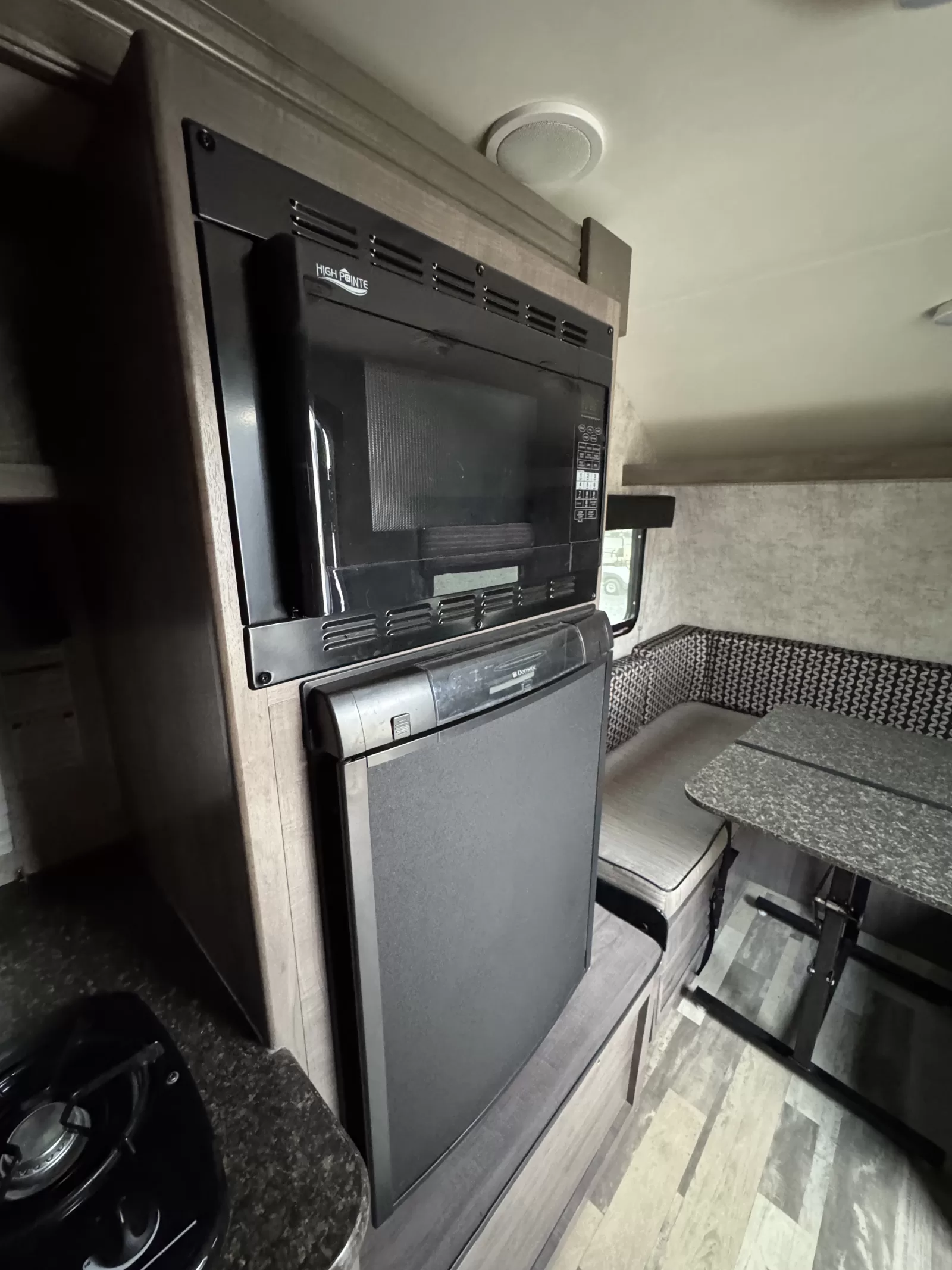 2017 Winnebago Minnie Drop 170K travel trailer sleeping area detail available at Bell Camper Sales in Bartlesville, Oklahoma