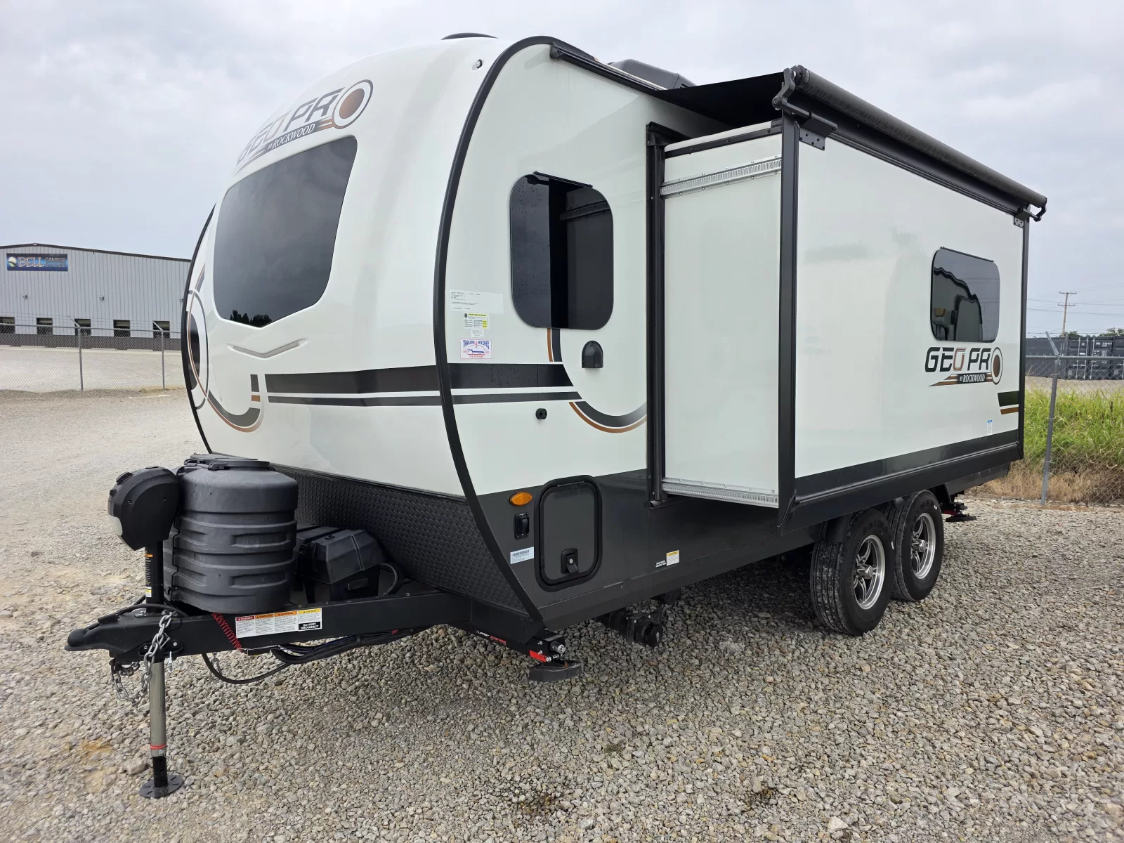 2025 Rockwood Geo Pro 20FK travel trailer rear exterior available at Bell Camper Sales in Bartlesville, Oklahoma