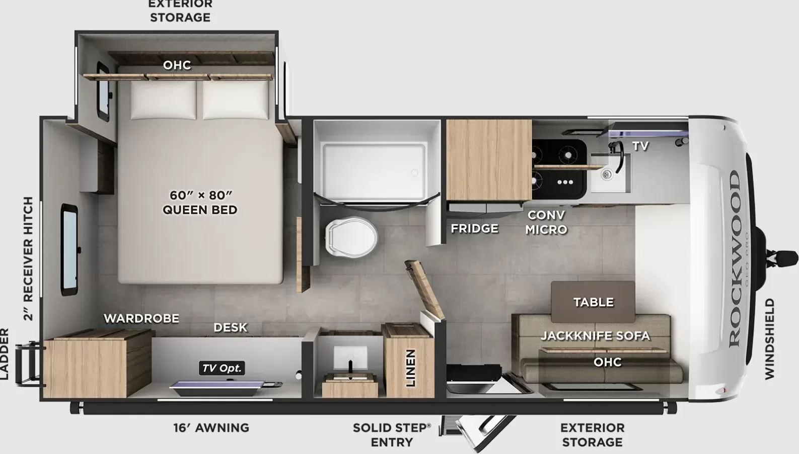 New 2027 Forest River RV Rockwood GEO Pro 20RBS floorplan layout