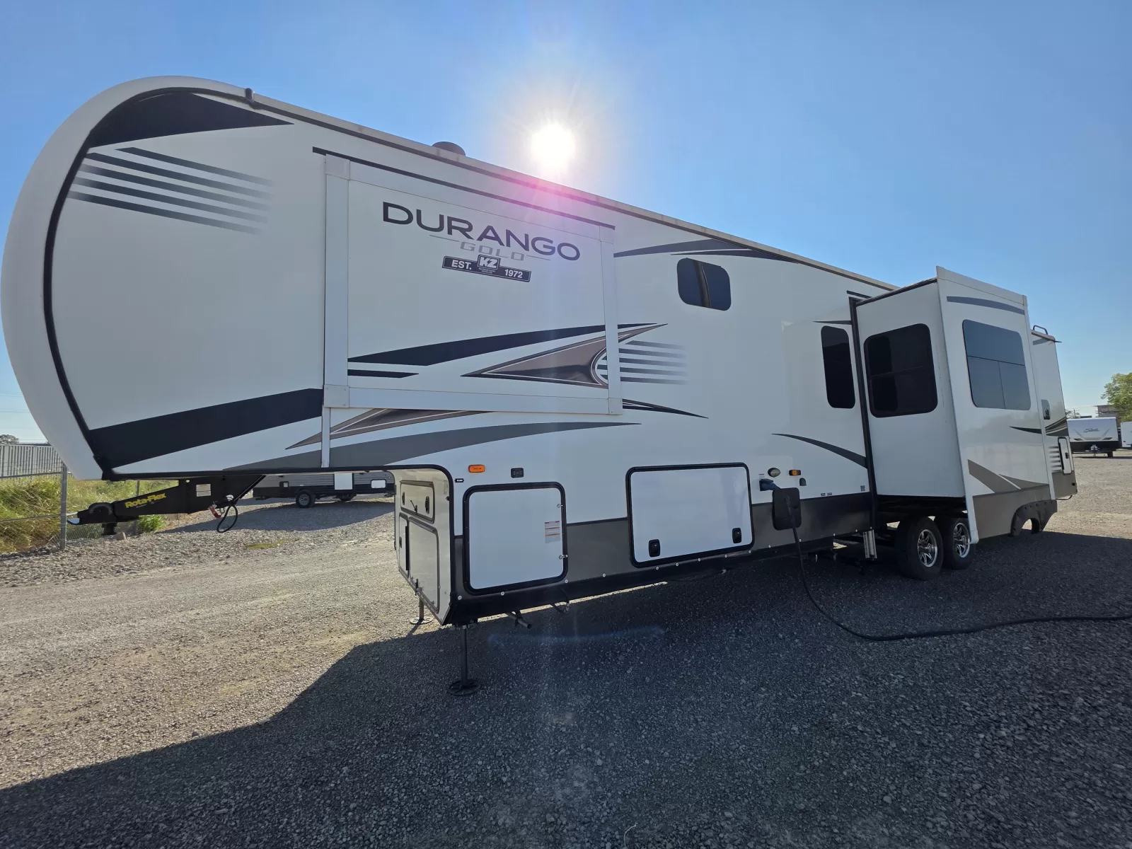 2021 KZ Durango Gold 391RKQ fifth wheel living area available at Bell Camper Sales in Bartlesville, Oklahoma