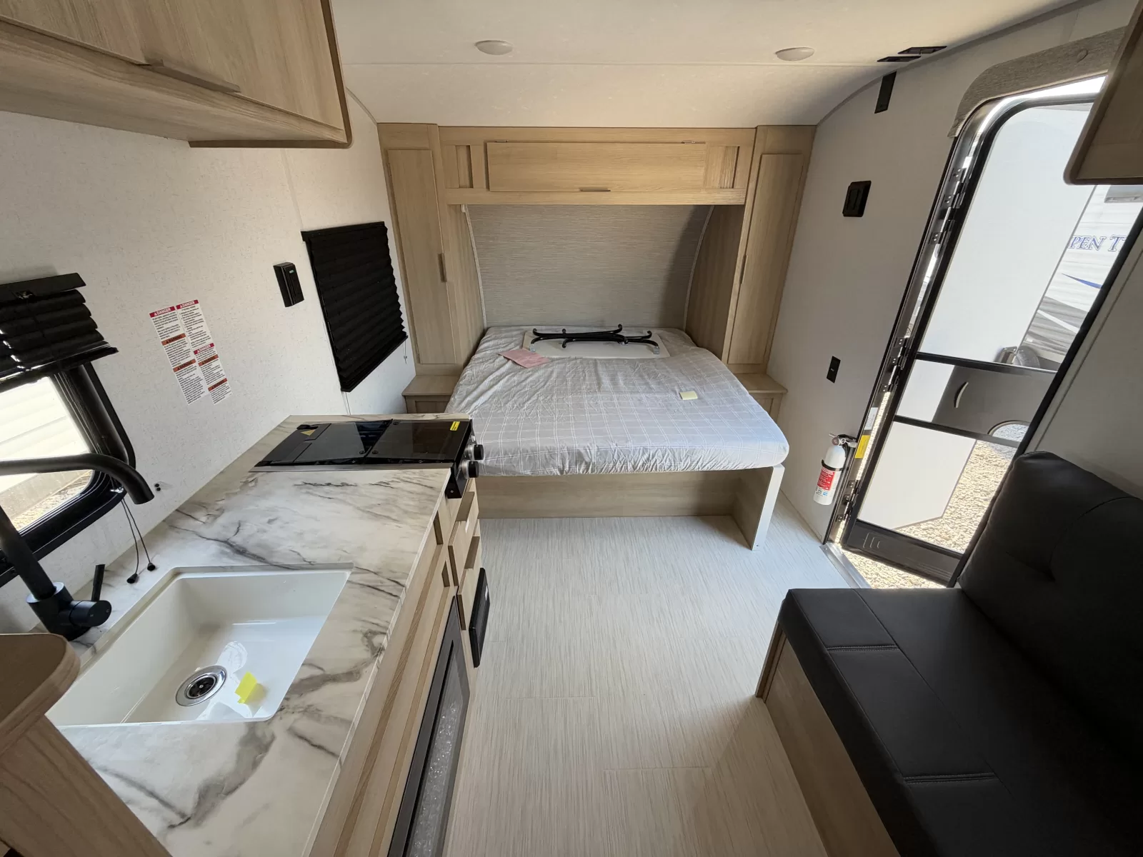 2024 Forest River 164RB travel trailer bedroom available at Bell Camper Sales in Bartlesville, Oklahoma