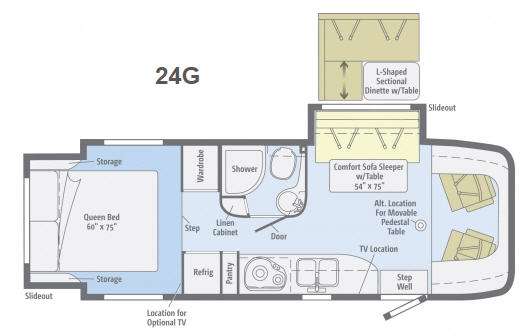 Used 2013 Winnebago View Profile 24G floorplan layout