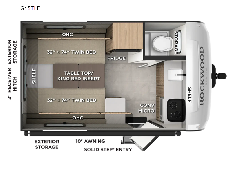 New 2027 Forest River RV Rockwood GEO Pro G15TLE floorplan layout