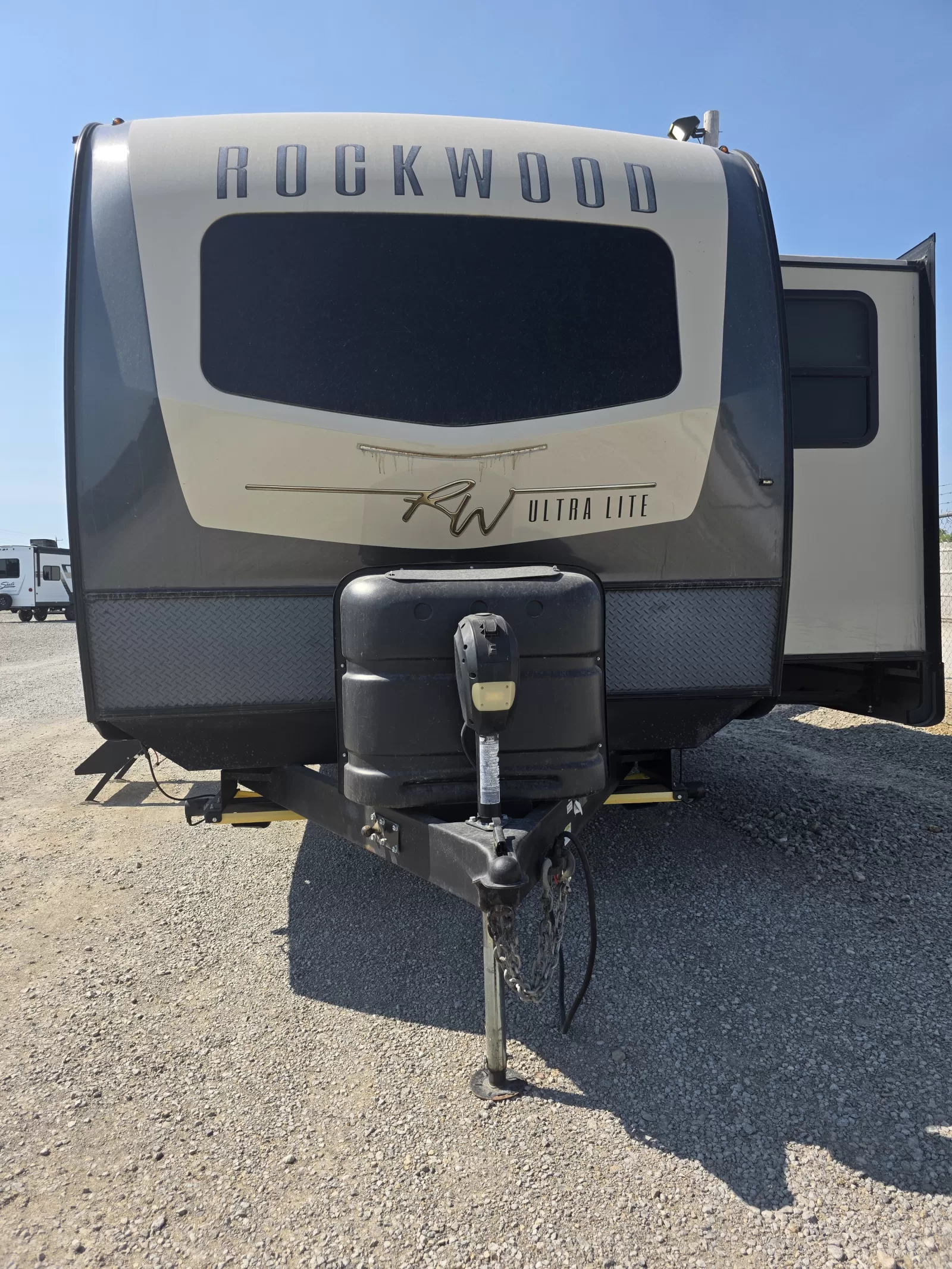 2022 Rockwood Ultra Lite 2608BS travel trailer bedroom available at Bell Camper Sales in Bartlesville, Oklahoma