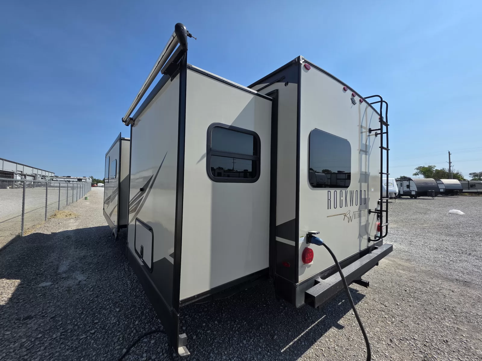 2022 Rockwood Ultra Lite 2608BS travel trailer bathroom available at Bell Camper Sales in Bartlesville, Oklahoma