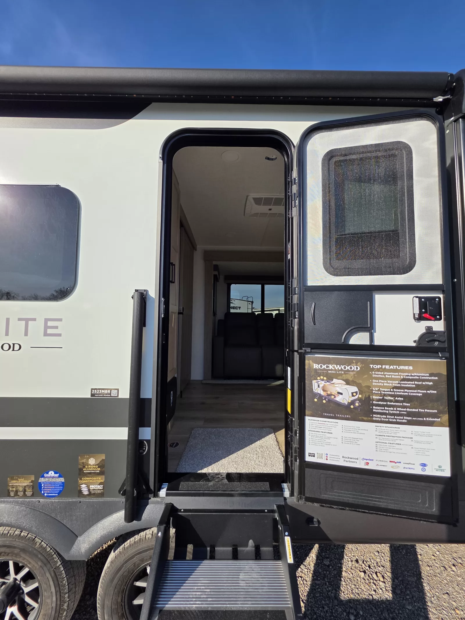 2027 Rockwood Mini Lite 2523MBR travel trailer storage compartment available at Bell Camper Sales in Bartlesville, Oklahoma