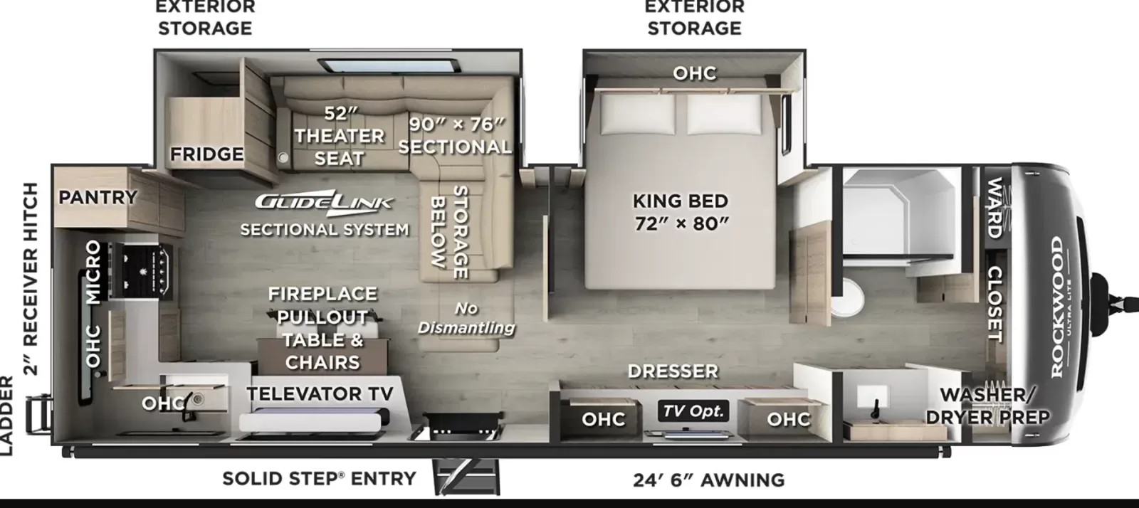 New 2027 Forest River RV Rockwood Ultra Lite 2711RK floorplan layout
