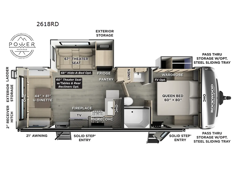 New 2026 Forest River RV Rockwood Ultra Lite 2618RD floorplan layout
