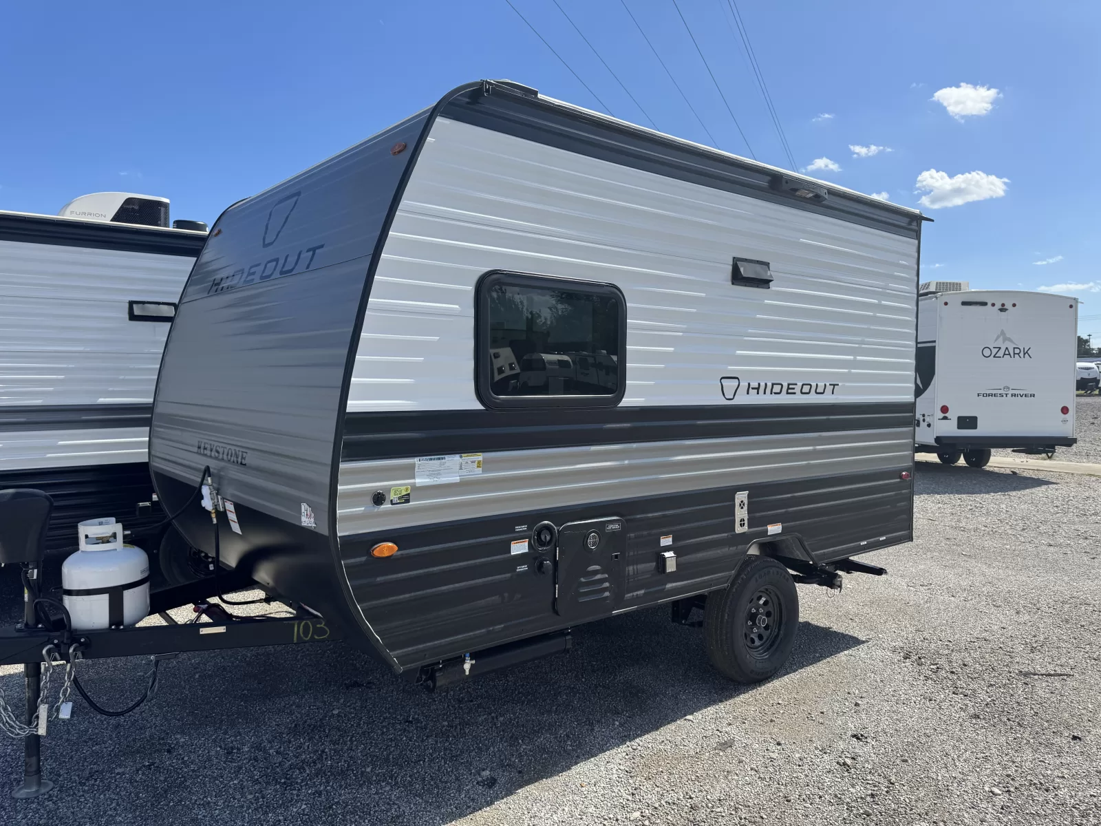2027 Keystone Hideout 120BT travel trailer front profile available at Bell Camper Sales in Bartlesville, Oklahoma