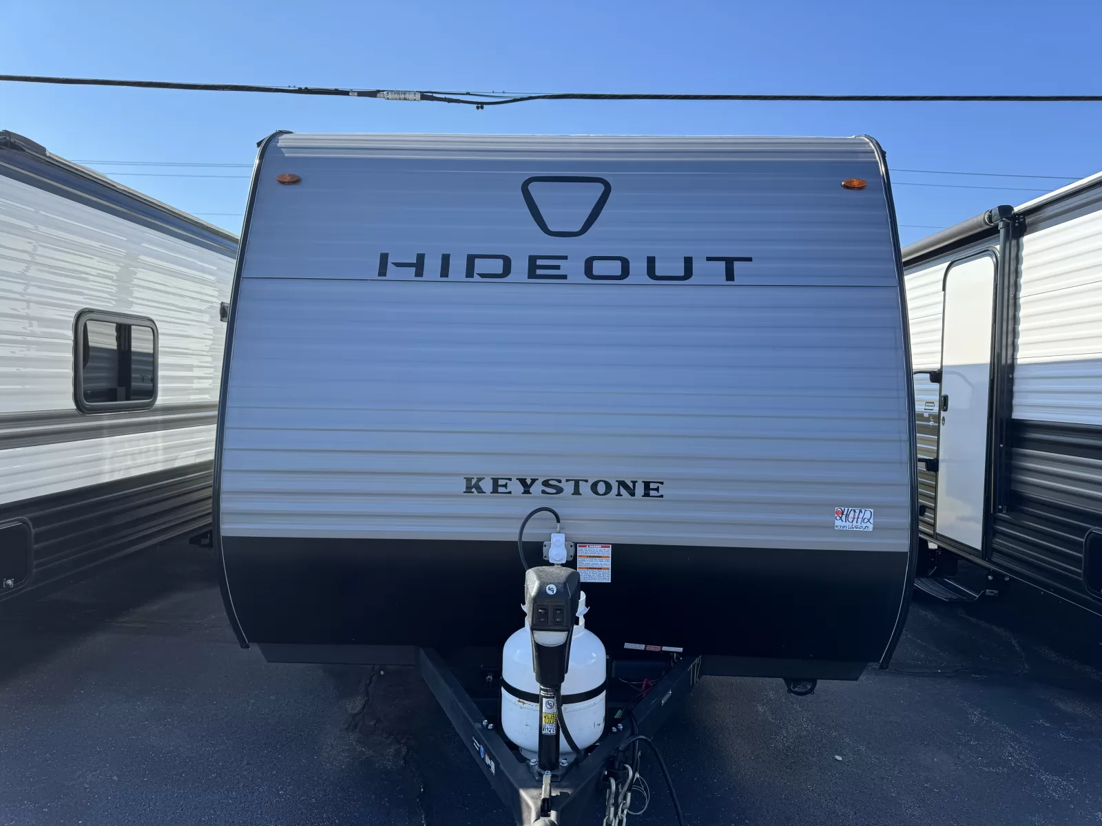 2027 Keystone Hideout 161BH travel trailer front exterior available at Bell Camper Sales in Bartlesville, Oklahoma