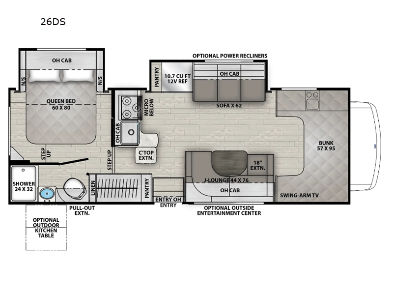 New 2026 Coachmen RV Freelander 26DS floorplan layout