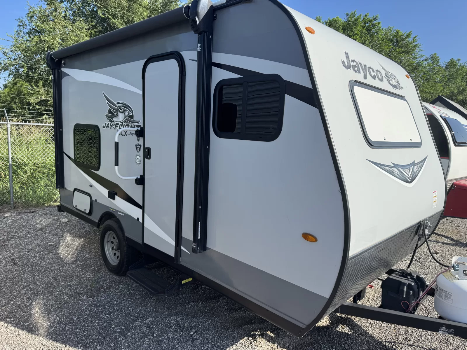 2021 Jayco Jay Flight SLX 7 travel trailer exterior view available at Bell Camper Sales in Bartlesville, Oklahoma