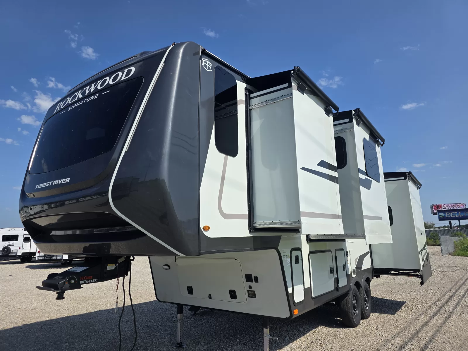 2027 Forest River Rockwood Signature 290SFK fifth wheel storage compartment at Bell Camper Sales in Bartlesville, Oklahoma