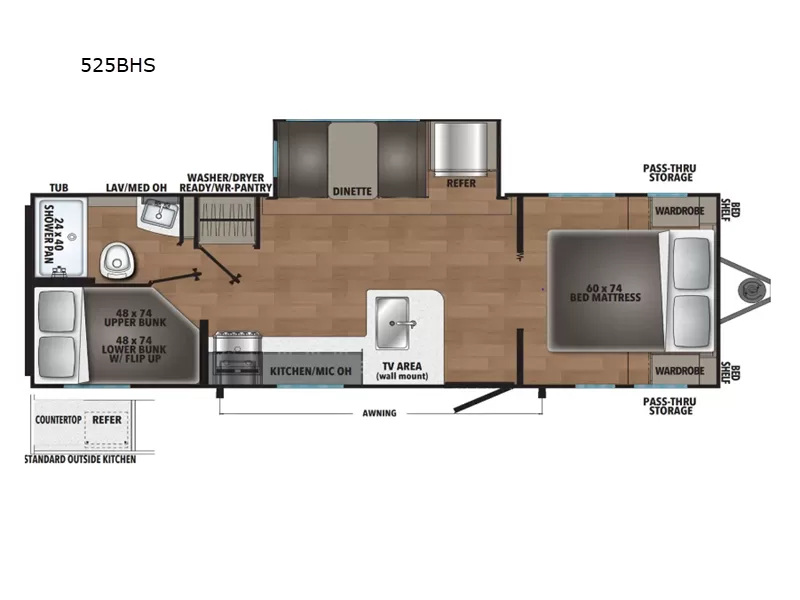 New 2025 Shasta RVs i-5 Edition 525BHS floorplan layout