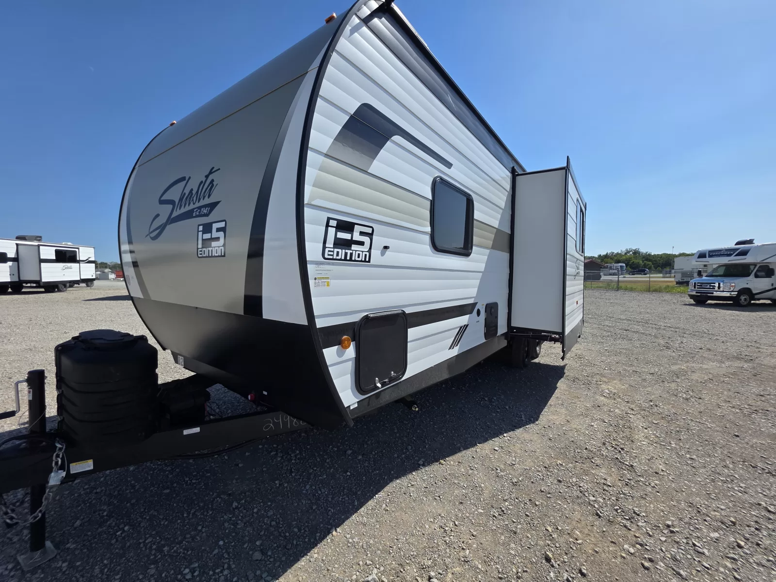 2027 Shasta Oasis 525RS B2 travel trailer rear exterior available at Bell Camper Sales in Bartlesville, Oklahoma
