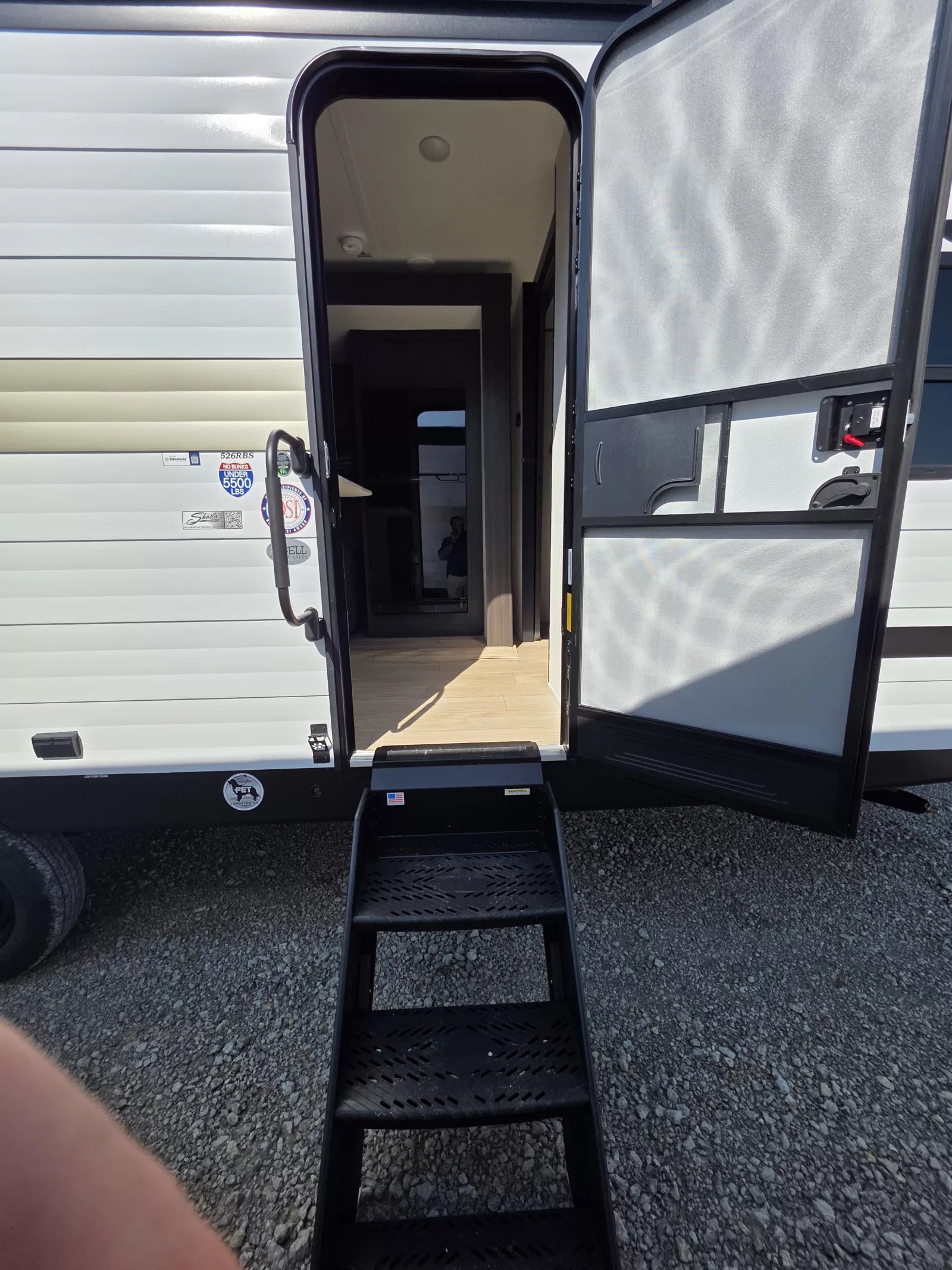 2027 Shasta Oasis 526RBS C1 travel trailer storage compartment available at Bell Camper Sales in Bartlesville, Oklahoma