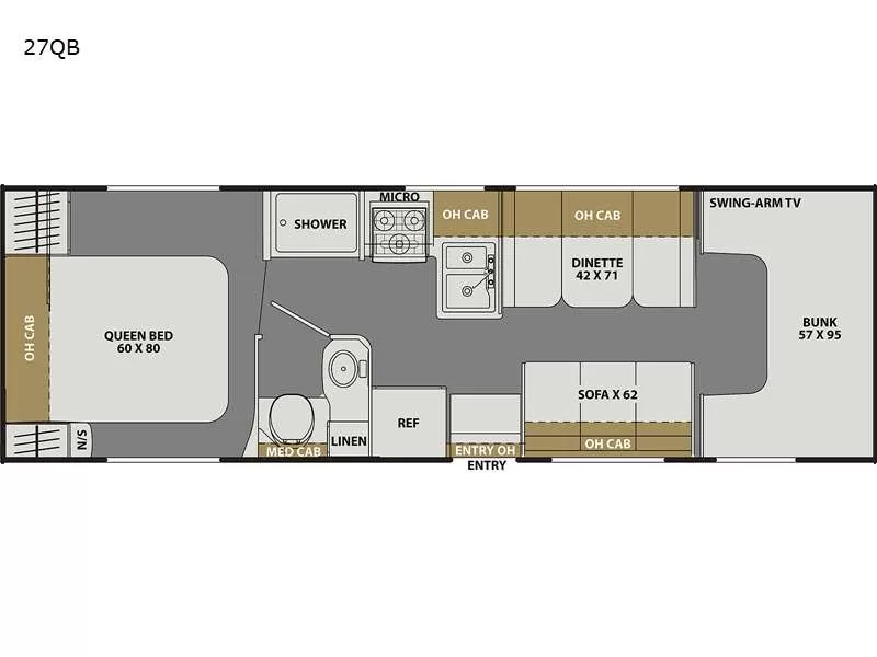 New 2024 Coachmen RV Freelander 27QB floorplan layout